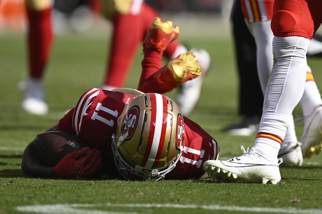 Tests confirm a season-ending knee injury for 49ers receiver Brandon Aiyuk Tests confirm a season-ending knee injury for 49ers receiver Brandon Aiyuk