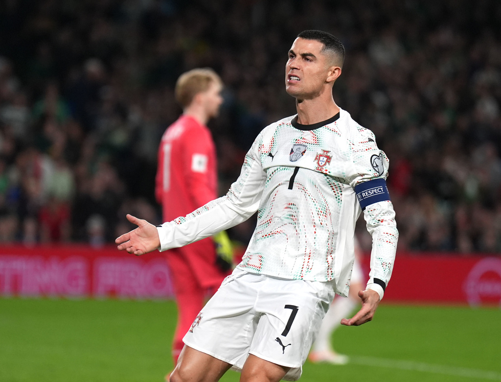 Ronaldo risks ban at World Cup after red card for elbowing Ireland defender in qualifying game Ronaldo risks ban at World Cup after red card for elbowing Ireland defender in qualifying game