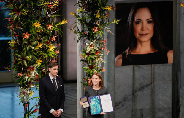 Machado’s daughter accepts Nobel Peace Prize in Venezuelan opposition leader’s absence