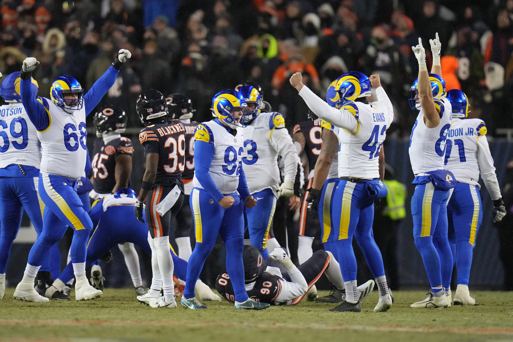 Rams shake off wild, late TD pass by Caleb Williams, beat Bears 20-17 in OT to reach NFC title game