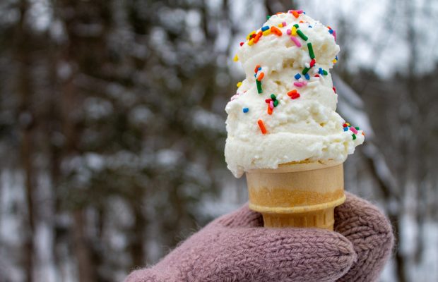 Eating snow cones or snow cream can be a winter delight, if done safely