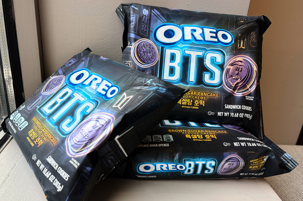 What tastes like a Korean pancake and is purple all over? An Oreo inspired by K-pop group BTS