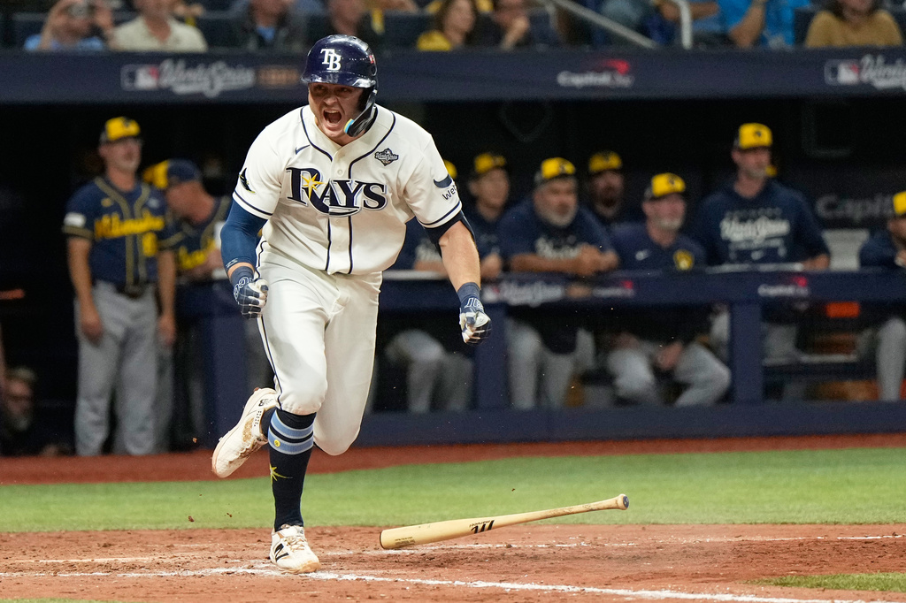 Rays stun Brewers with 2-run rally in 12th inning and force World Series Game 5 with 4-3 win